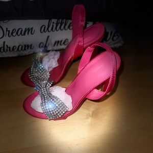 Satin Rhinestone & Bow Decor Stiletto Heeled Slingback Sandals